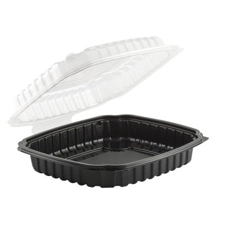 ANCHOR PACKAGING Anchor Packaging 4669911 CPC 9 x 9 in. 1-Compartment Black Base Clear Lid - Case of 100 4669911  CPC